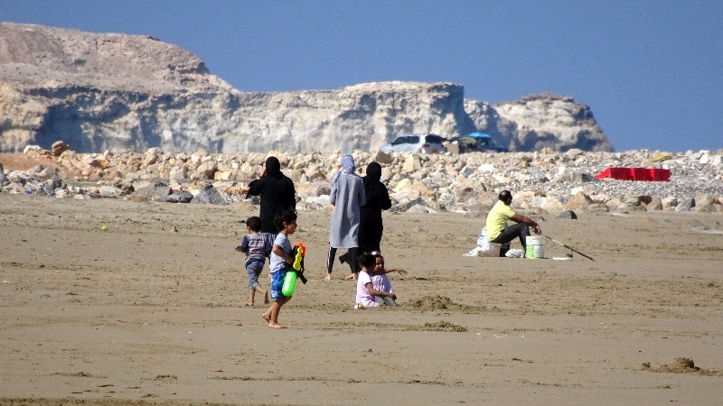 Omanais à la plage. Omanais à la plage.