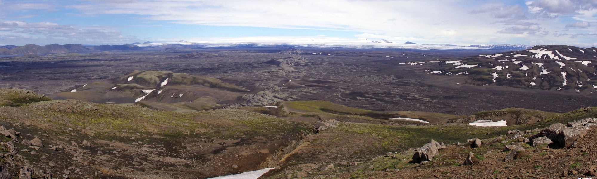 Fissure éruptive du Lakagirar en direction du Vatnajokull.