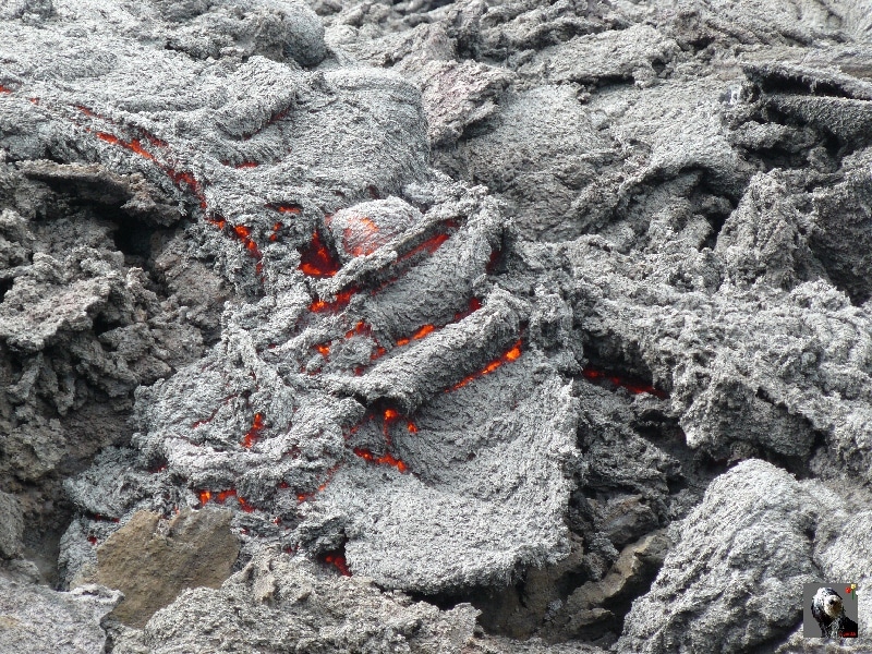 Lave incandescente sur les flancs du volcan Pacaya. Guatemala, le Pacaya.