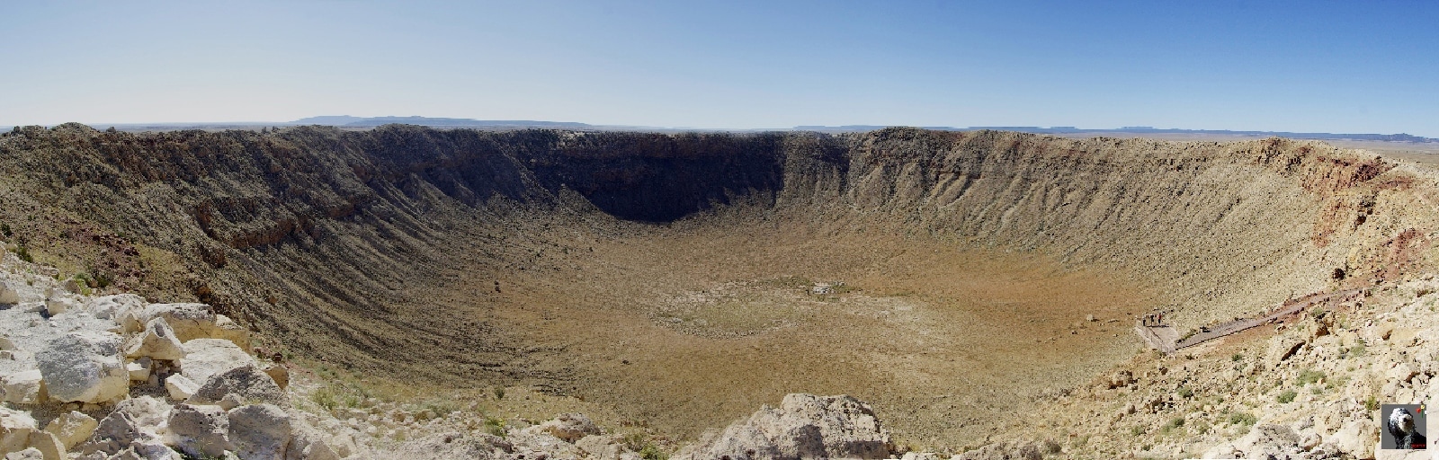 Impressionnant cratère d'impact en plein désert d'Arizona. USA, Météor Crater en Arizona.