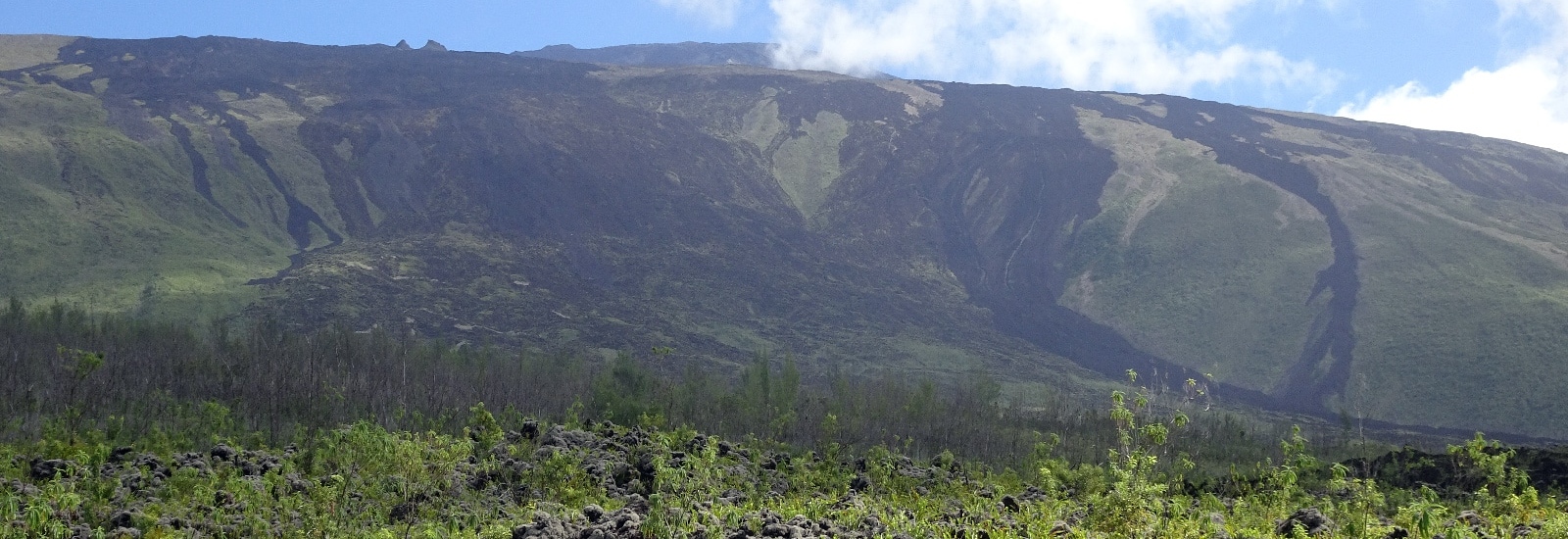 Le Grand-Brûlé sur la côte sud. La Réunion.