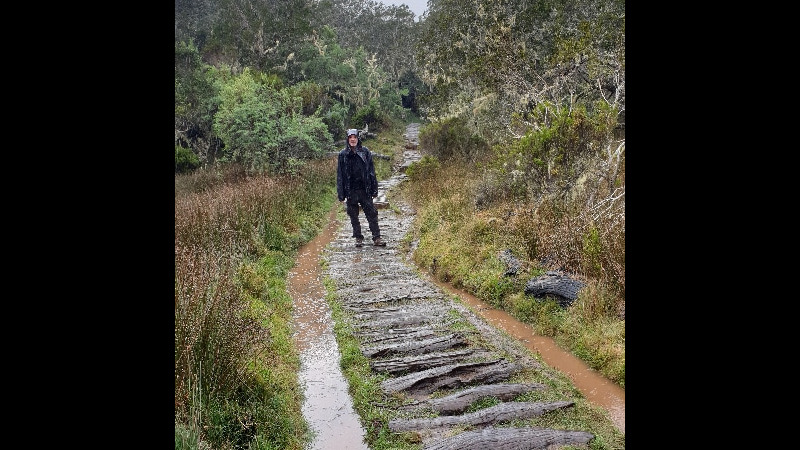 Et au plus on monte, au plus il pleut. Nous arrivons trempés et frigorifiés. La Réunion.