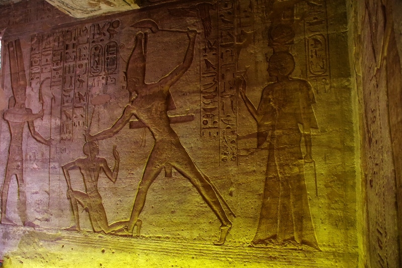 Abou Simbel, l'intérieur du temple de Néphertari. Abou Simbel.