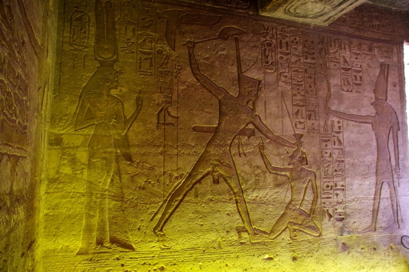 Abou Simbel, l'intérieur du temple de Néphertari. Abou Simbel.