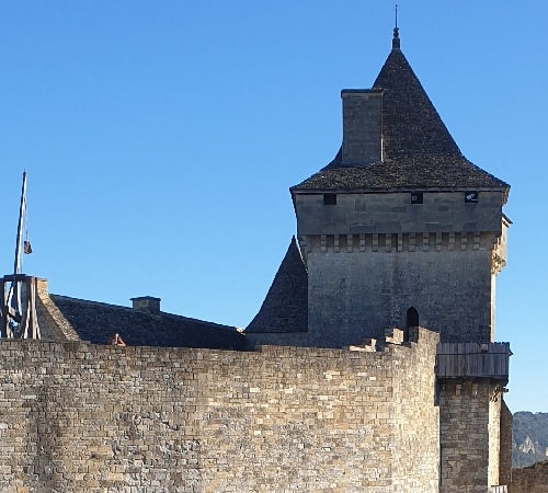 Sur les hauteurs du château durant notre visite. Dordogne