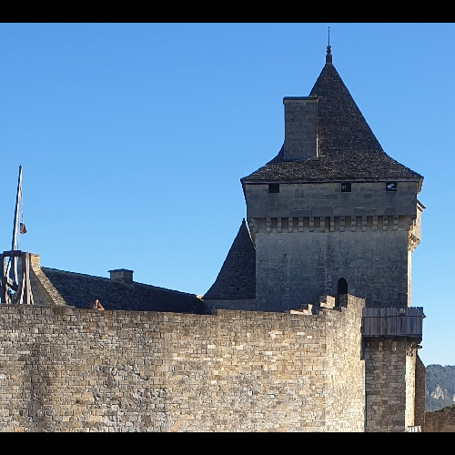 Sur les hauteurs du château durant notre visite. Dordogne