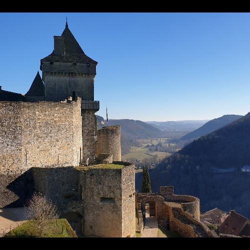 Sur les hauteurs du château durant notre visite. Dordogne