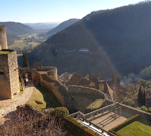 Sur les hauteurs du château durant notre visite. Dordogne