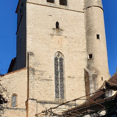 Saint-Cirq-Lapopie, l'église fortifiée. Lot