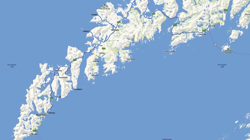Notre trajet retour de Å à Svolvær. îles Lofoten