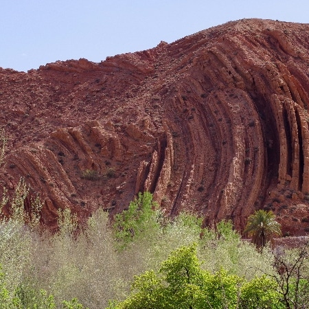 Apparence des strates géologique. Boumalne Dadès