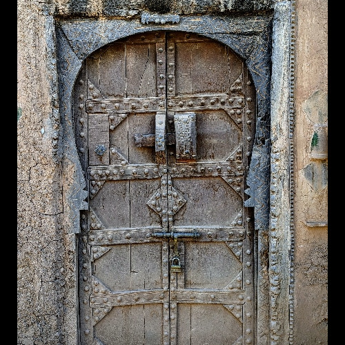 Porte au Ksar de Tamnougalt Vallée du Drâa