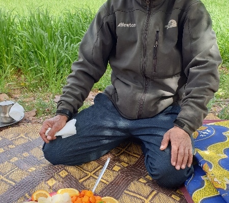 La salade de crudité préparée par Zaid. Djebel Saghro
