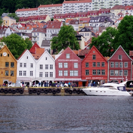 Les bâtiments typiques du port. Bergen