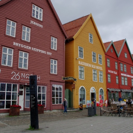 Les bâtiments typiques du port. Bergen