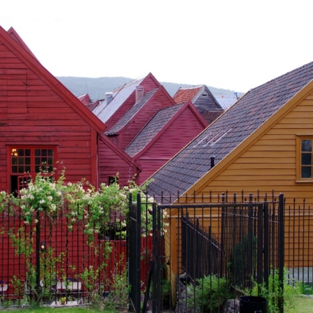 L'arrière des bâtiment du port. Bergen