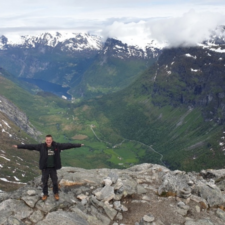 Point de vue de Dalsnibba à 1500 m d'altitude. Dalsnibba
