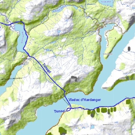 Tunnels et viaduc d'Hardanger. Hardanger