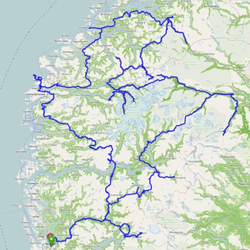 Notre trajet dans les Fjords du Nord-Ouest. Norvège Bergen Fjords