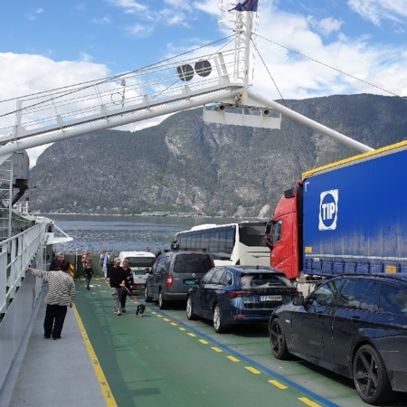 Notre premier passage en ferry. Norvège