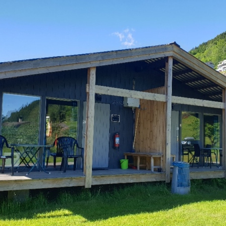 La petite ville de Vikoyri. Notre cabane. Vikoyri