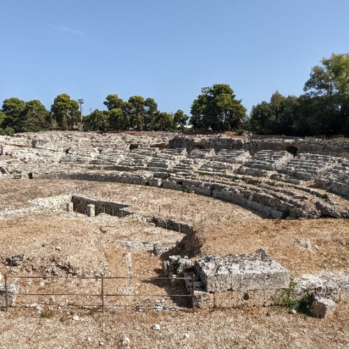 L’amphithéâtre romain de Syracuse. Italie, Syracuse