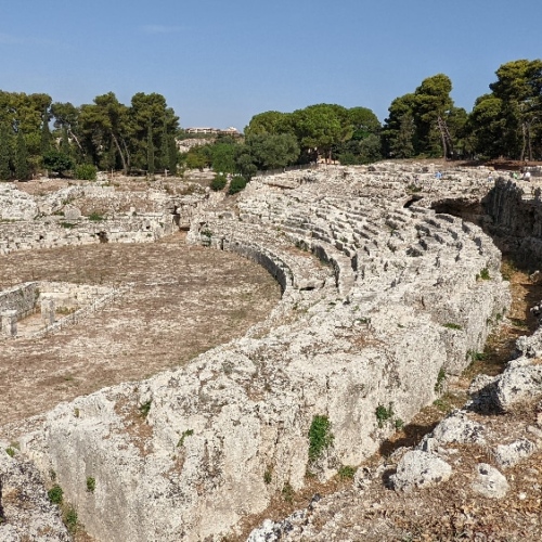 L’amphithéâtre romain de Syracuse. Italie, Syracuse