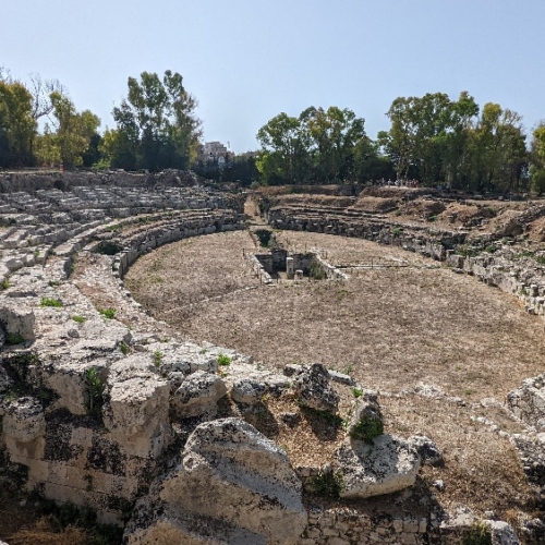 L’amphithéâtre romain de Syracuse. Italie, Syracuse