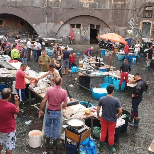 Le marché au poissons. Italie, Catane.