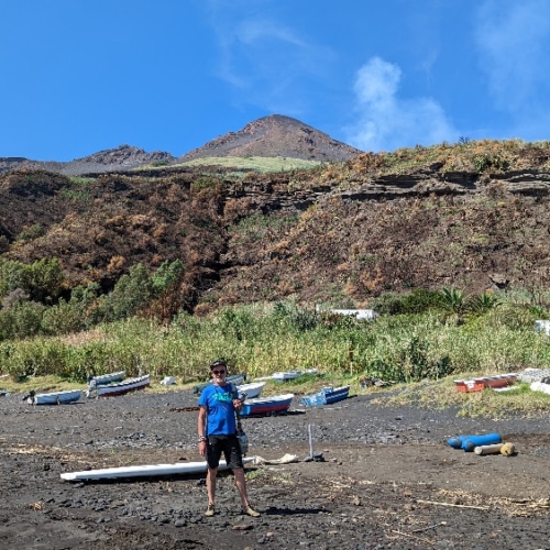 Balade dans les ruelles de Stromboli. Italie, Stromboli.