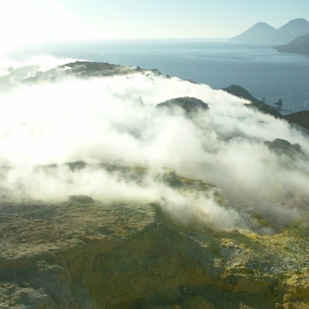 Zone active du cratère de la Fossa en 2006. Italie, Vulcano.