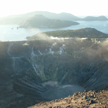 Zone active du cratère de la Fossa en 2006. Italie, Vulcano.