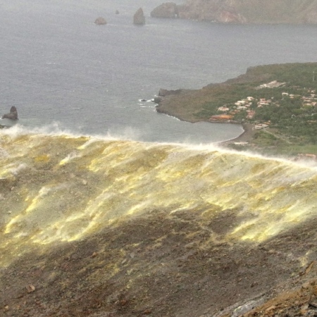 Zone active du cratère de la Fossa en 2022. Italie, Vulcano.