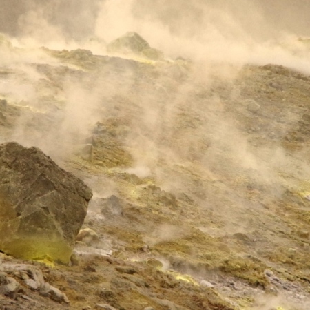 Zone active du cratère de la Fossa en 2022. Italie, Vulcano.