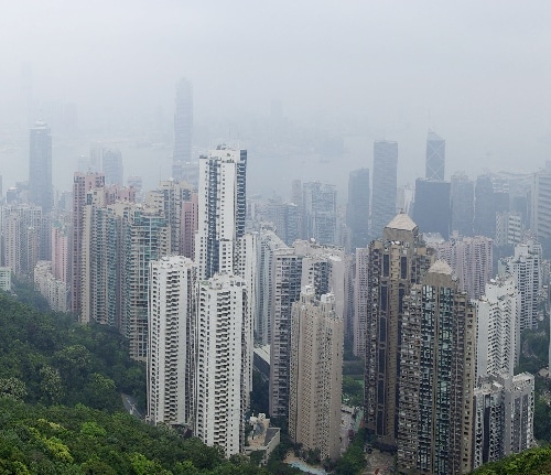 Hong Kong dans la brume. Hong Kong