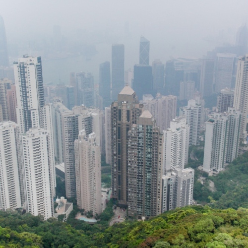 Hong Kong dans la brume. Hong Kong