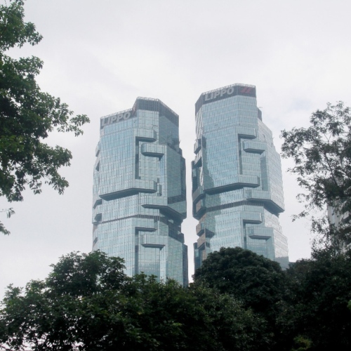 Les buildings des grandes entreprises. Les tours LIPPO. Hong Kong