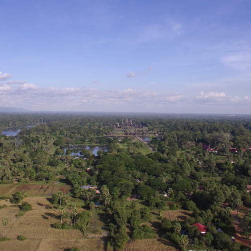 Vol en ballon en Angkor Wat. Siem Reap