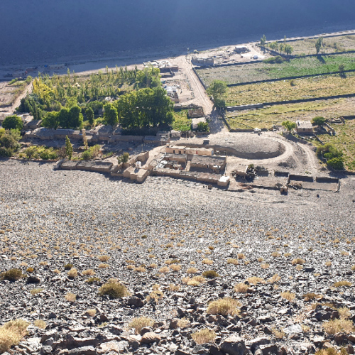Le village d'Antofalla. Vue du mirador au-dessus du village. La Puna.