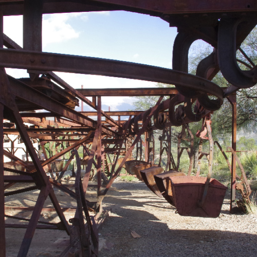Station N°2, les wagons de transport des minerais. Chilecito.
