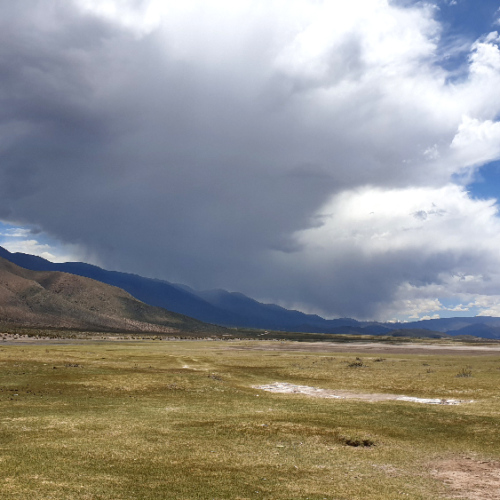 L'orage arrive sur la Laguna Blanca. La Puna.