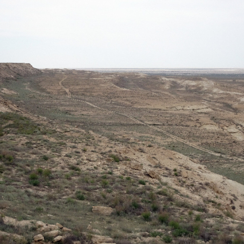 Vue du plateau d'Oustyurt, Mer d'Aral.