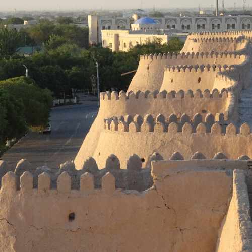 L'Itchan Kala, vieille ville de Khiva. Les remparts. Khiva.