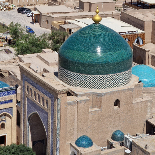 Vue du minaret de la médersa Islam Khodja. Khiva.