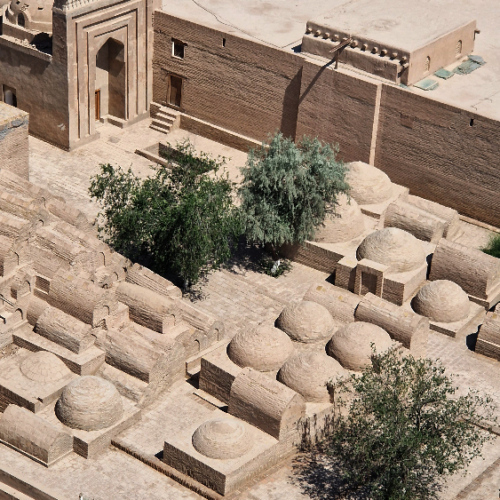 Vue du minaret de la médersa Islam Khodja. Khiva.
