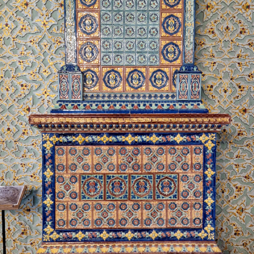 Le Palais Nurullabay. Poêle en faïence allemand. Khiva.