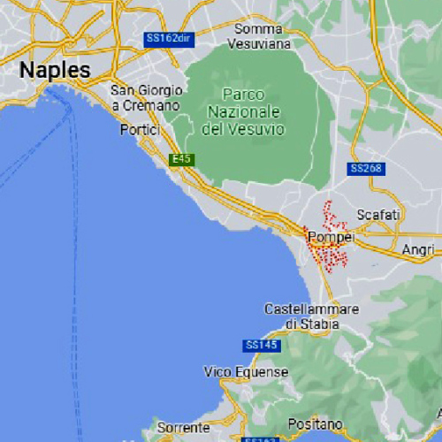 Emplacement de Pompéi. Italie