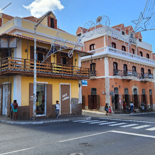 Mindelo, Maisons colorées. Cap Vert, Soa Vicente, Mindelo