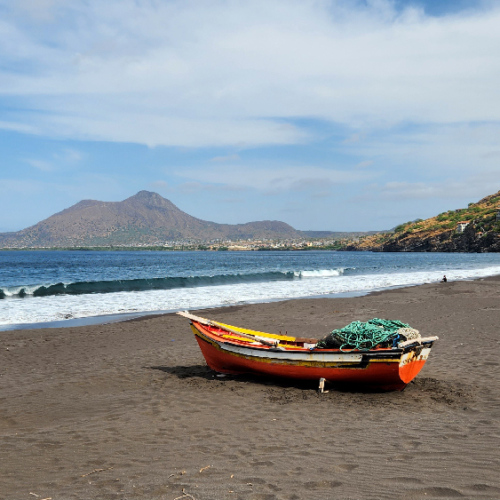 Plage de Ribiera Prata. Santiago Tarrafal, Plage de Ribiera Prata.