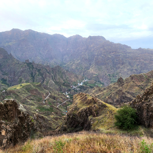 Paysages montagneux. Cap Vert Santo Antao